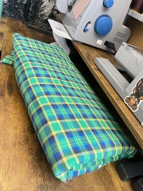 Green & Blue Plaid Fabric
